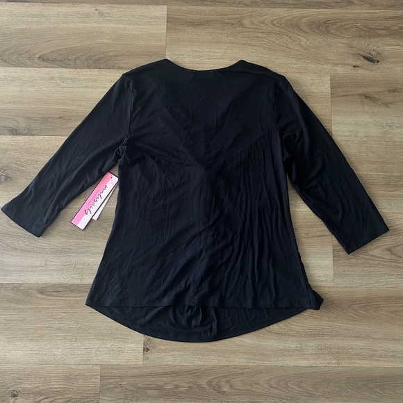 Indigo Rose Black 3/4 Sleeve Maternity Knot Front Top, Size: Small, Medium- NWT - Picture 8 of 12